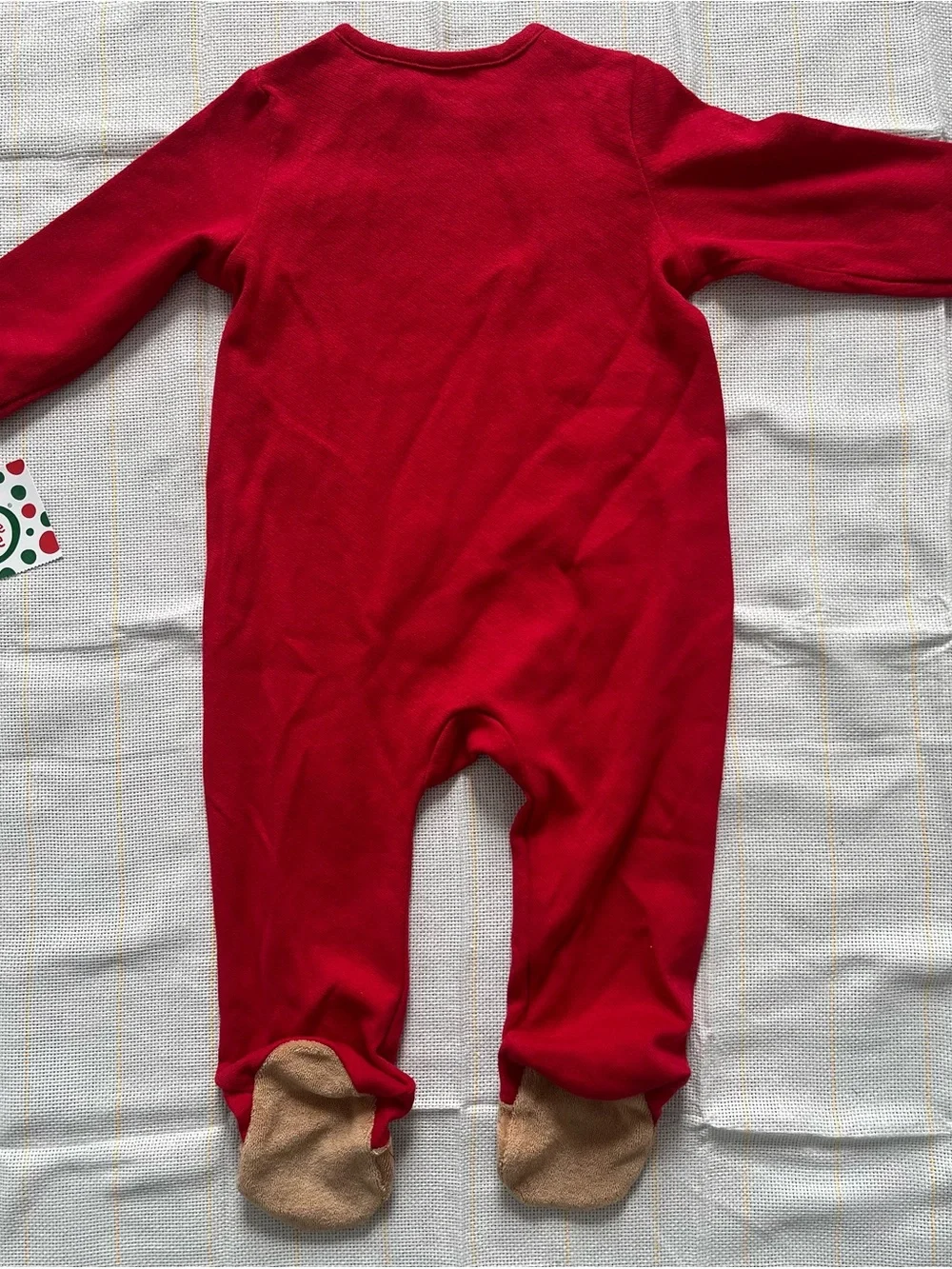 Little Me Red 'My First Christmas' Footed One-Piece
